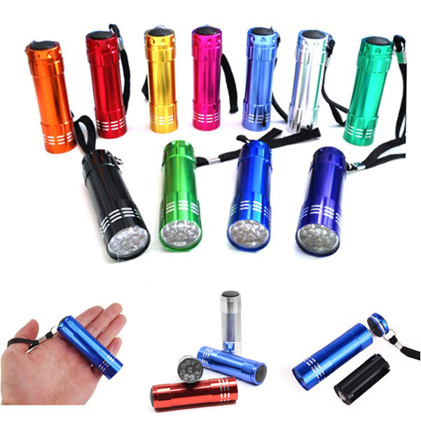 9 LED Mini Aluminum Flashlight